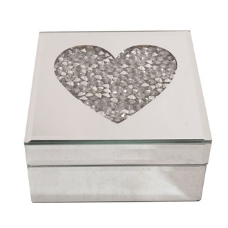 Jewellery Box Heart Mirrored