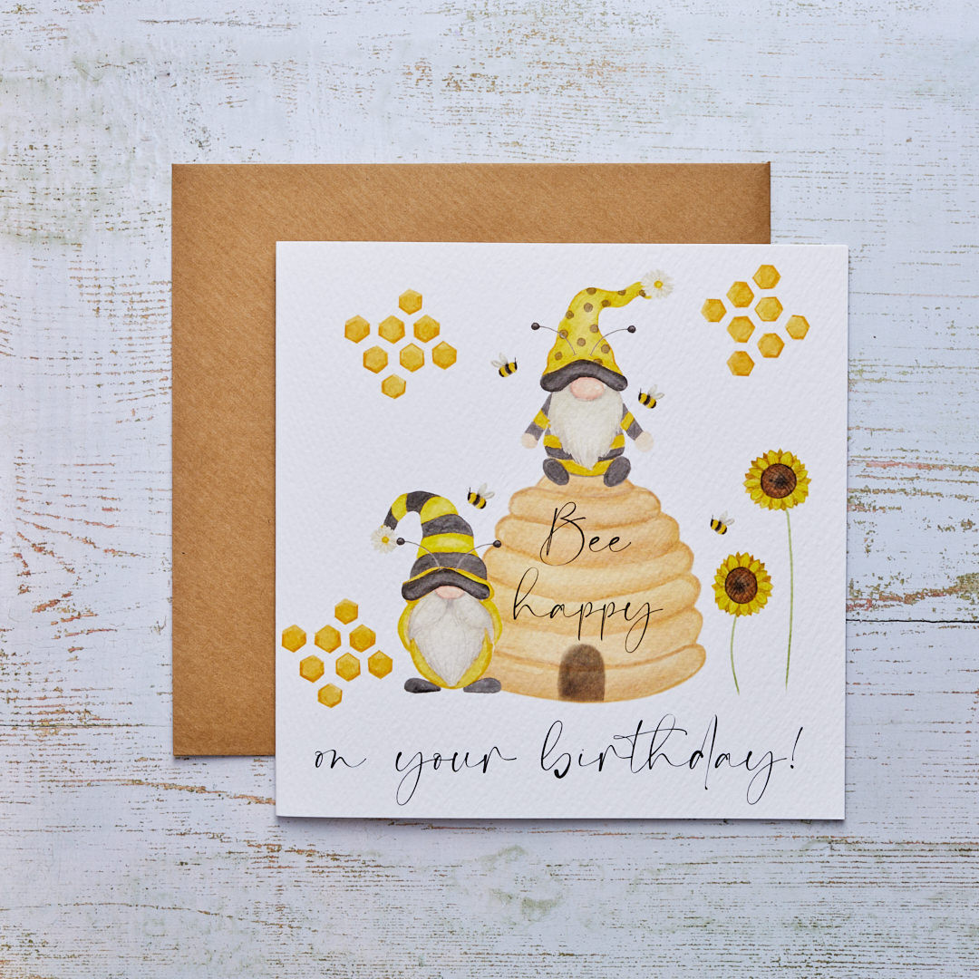 Bee Happy Birthday Card