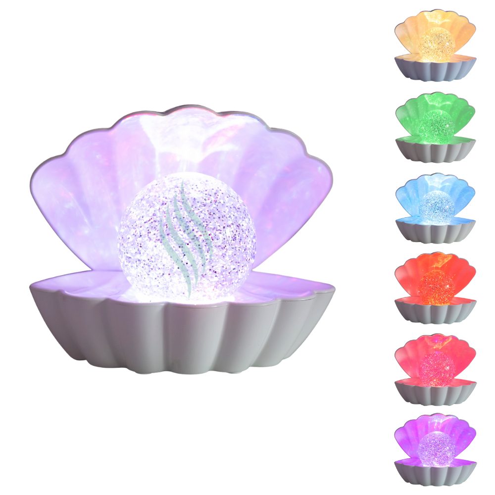Clam LED Glitter Pearl Colour Changing White