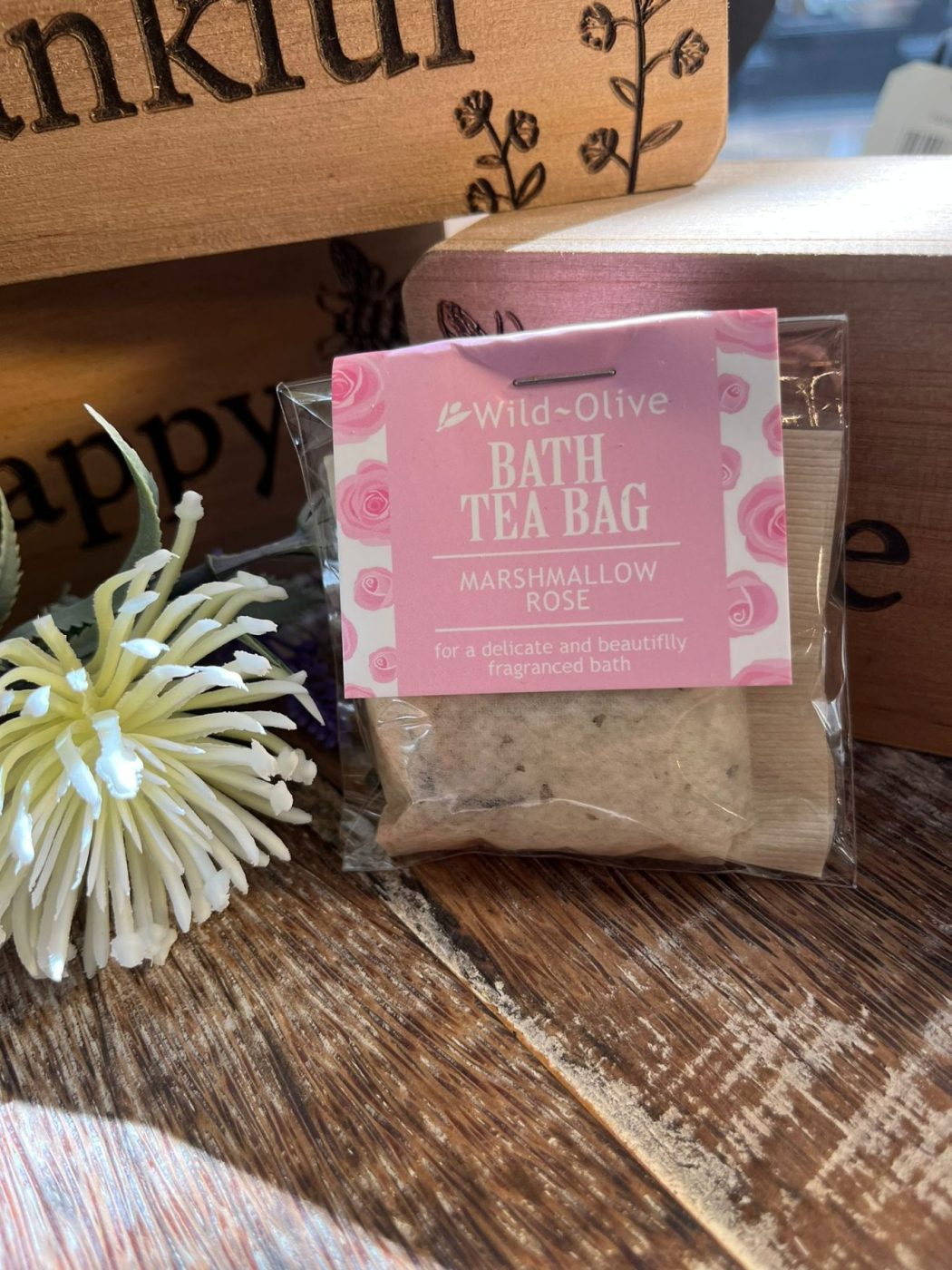 Bath Tea Bag Marshmallow Rose