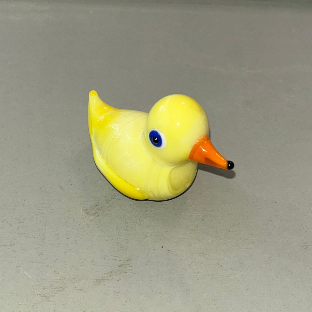 Miniature Glass Duck Yellow