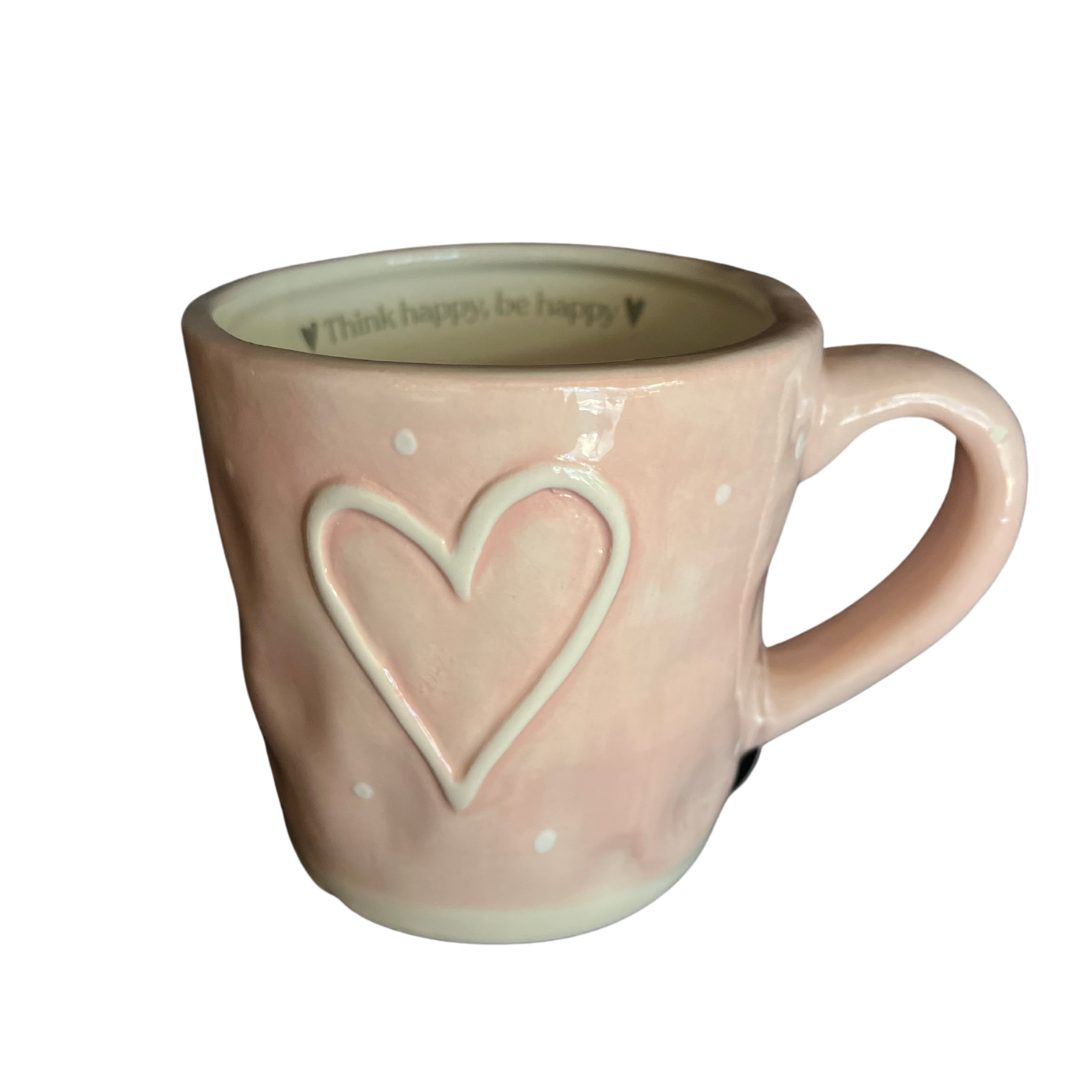 Quirky Heart mug with Hello Lovely inside the lip