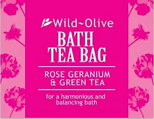 Bath Tea Bag Rose Geranium & Green Tea