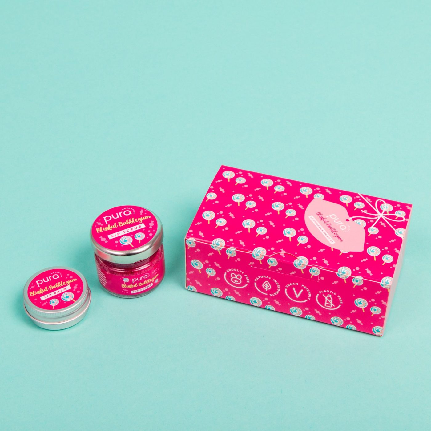 Pura Blissful Bubblegum Lip Scrub Gift Set