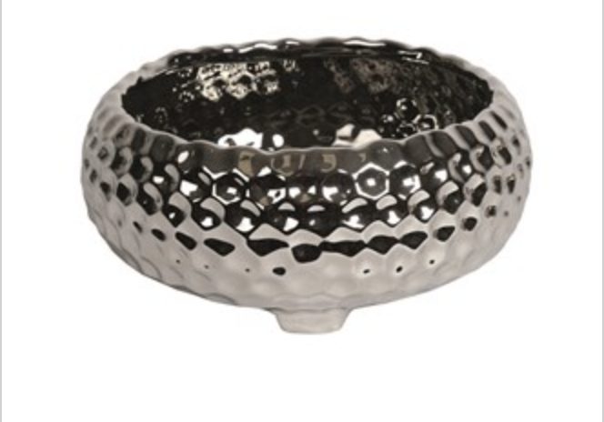 Ceramic Silver Dimple Dish Small 20cm