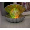 Silver glitter colour changing LED clam light