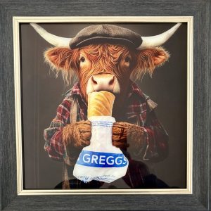 IMG_1674 Highland Cow with Greggs Wall Art