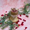Pillar Champagne & Roses Scented Candle with Rose Petals