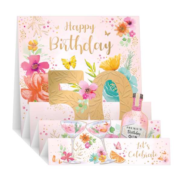 Lets Celebrate 50 Pop Up Card