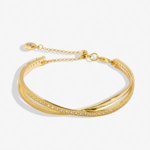 Bracelet Bar Gold Crossover Bangle