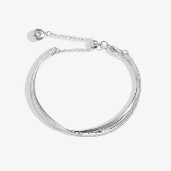 Bracelet Bar Silver Crossover Bangle
