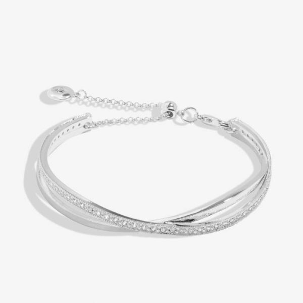 Bracelet Bar Silver Crossover Bangle