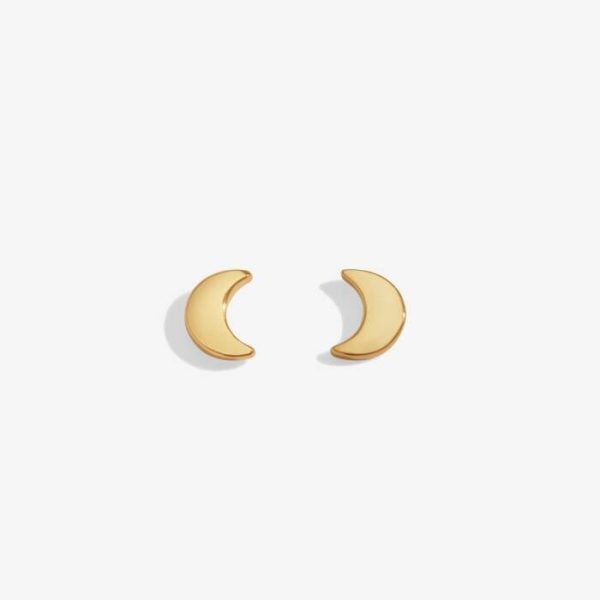 Mini Charms Moon Gold Plated Stud Earrings