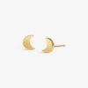 Mini Charms Moon Gold Plated Stud Earrings