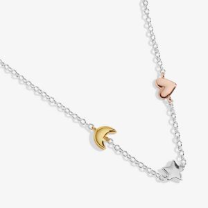 Mini Charms Trio Charm Silver Rose Gold Necklace