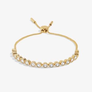 Bracelet Bar Round CZ Tennis Gold Bracelet