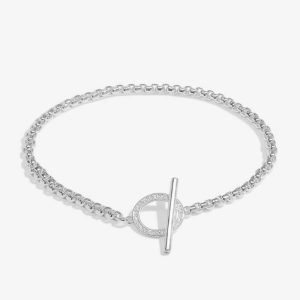 Evermore Circle T Bar Silver Bracelet