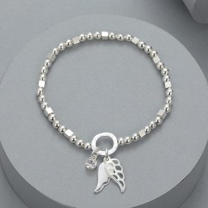 Gracee Feathers Silver Bracelet