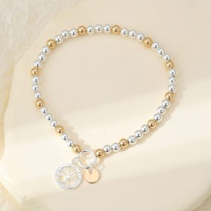 Tree of Life Gold and Silver Bracelet