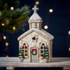 Natural Christmas Church Tealight Holder