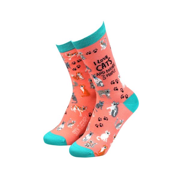 Bamboo Socks Women's 'I Love Cats and maybe 3 People '