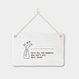 6360a-618 Live for the Moments Flowers Porcelain Hanger
