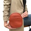 David Jones Oval Crossbody Bag Burnt