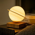 Amazing Floating Smart Saturn Lamp Walnut