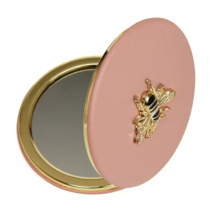 AW5817open Round Compact Mirror Pink by Alice Wheeler