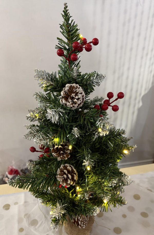 Prelit Berry and Cone Table Tree 60cm