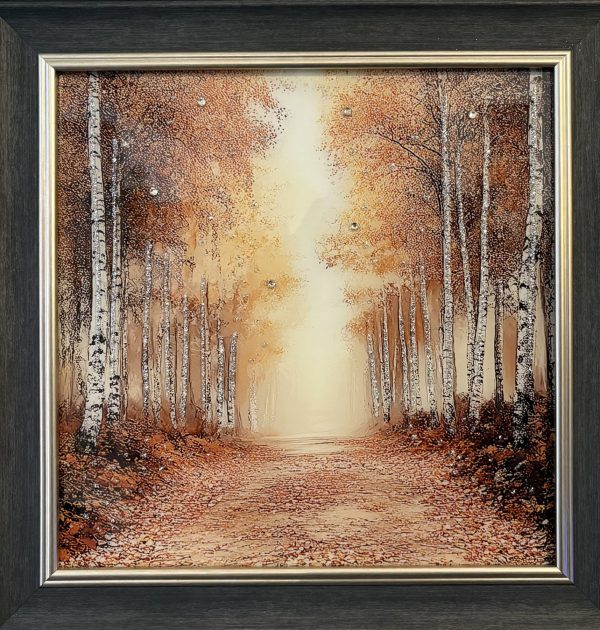 Silver Birch in Autumn Sepia Wall Art